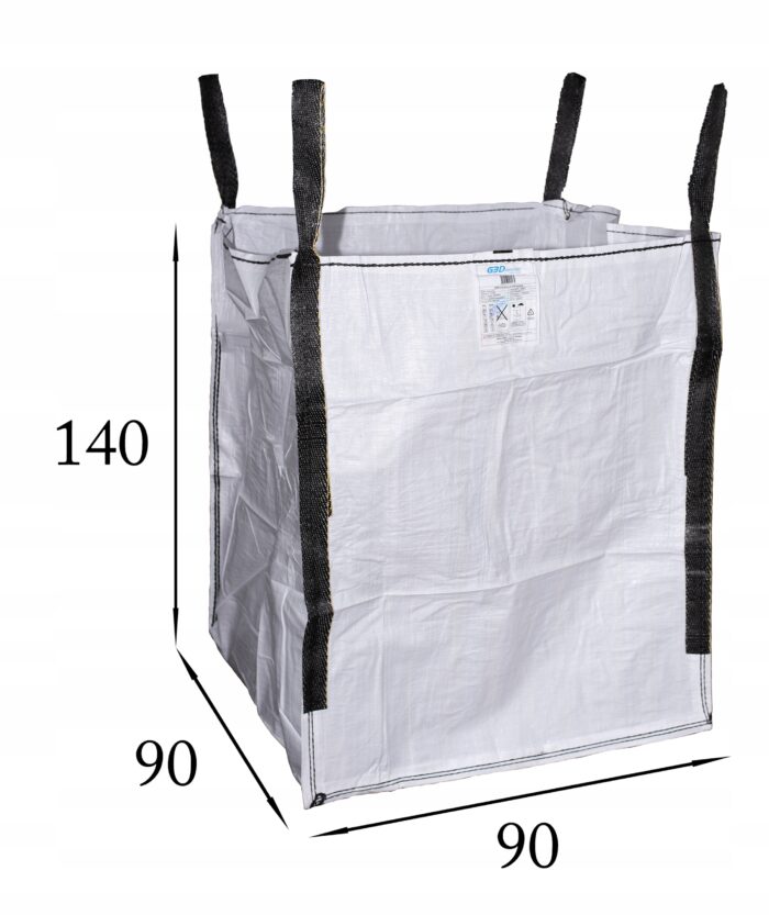 Duży Worek Big Bag Kontenerowy 90x90x140cm 1000KG na Odpady Kamień Kruszywo - obrazek 2