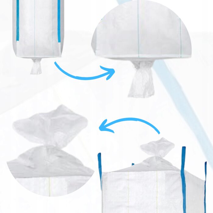 WOREK BIG BAG 90x90x100cm na Zboże Pasze 500kg Z WYSYPEM MOCNY 4 UCHWYTY - obrazek 5