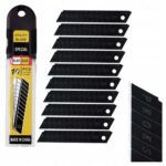 OSTRZA DO NOŻA CZARNE WYMIENNE ŁAMANE 18 MM 10 SZT TAPECIAKA TAPET - obrazek 2