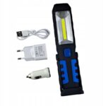 LATARKA WARSZTATOWA 1 LED COB LAMPA AKUMULATOROWA USB MAGNES HAK 3W1 - obrazek 3