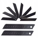 OSTRZA DO NOŻA CZARNE WYMIENNE ŁAMANE 18 MM 10 SZT TAPECIAKA TAPET