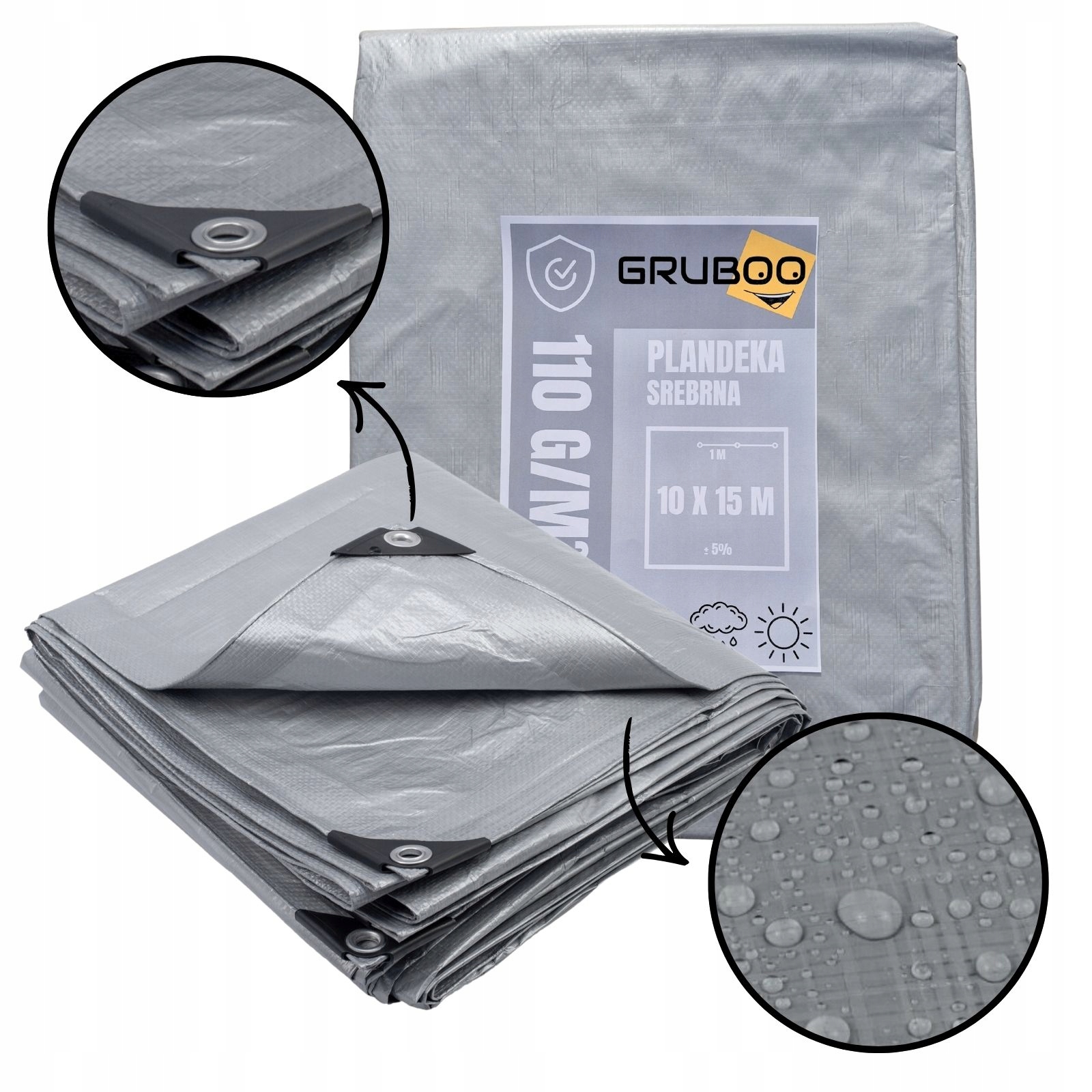 G-PLS10X15 PLANDEKA PŁACHTA 10X15M DUŻA OKRYCIOWA OGRODOWA MROZOODPORNA UV+ - obrazek 1
