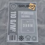 PLANDEKA PŁACHTA SREBRNA 2X8M OKRYCIOWA NA DREWNO OCHRONNA WODOODPORNA UV+ - obrazek 3