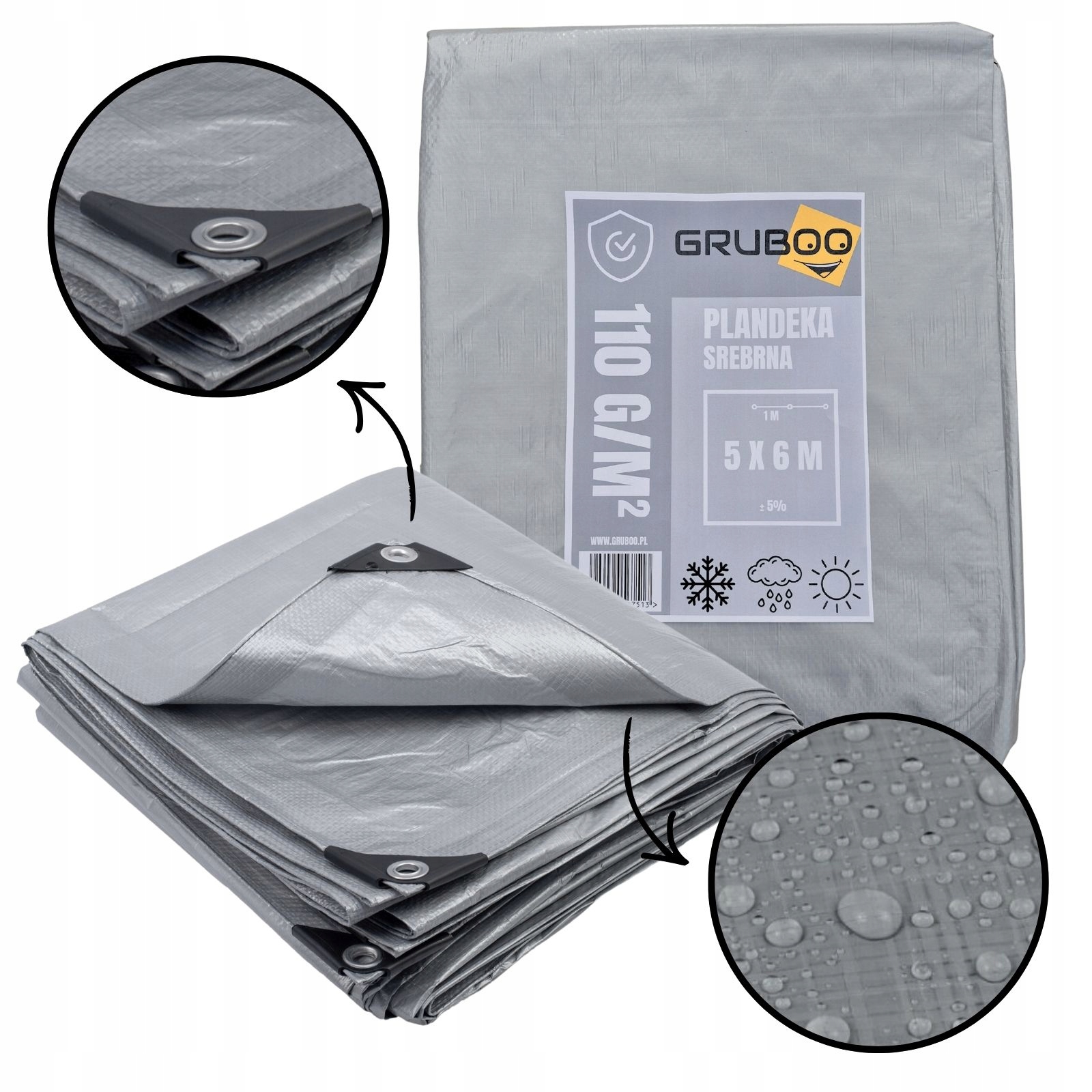 G-PLS5X6 PLANDEKA PŁACHTA 5X6M OKRYCIOWA WZMOCNIONA MROZOODPORNA WODOODPORNA - obrazek 1