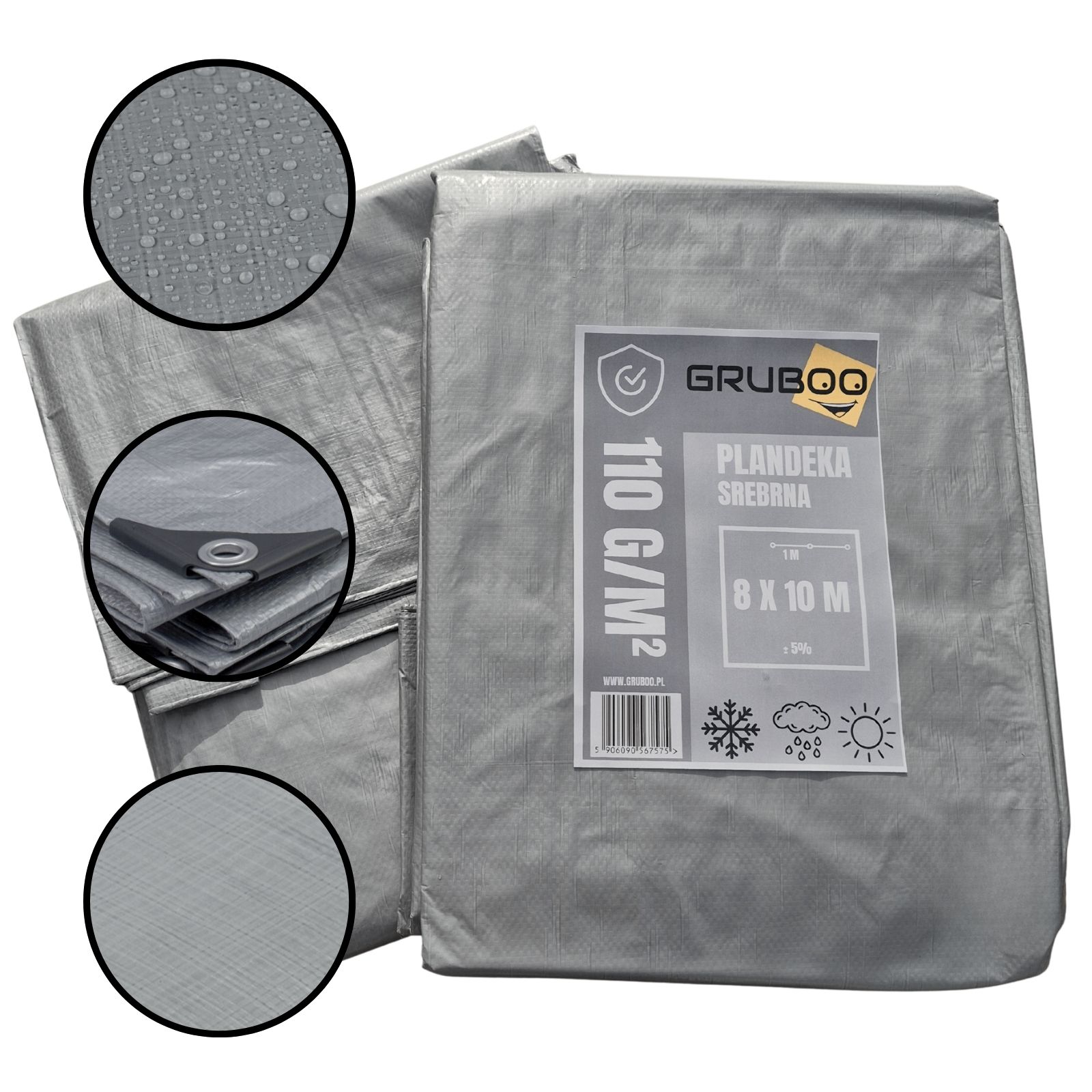 G-PLS8X10 PLANDEKA 8X10M - UNIWERSALNA PŁACHTA NA MRÓZ DESZCZ CAŁOROCZNA UV+ - obrazek 1