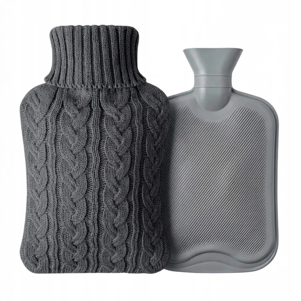 Termofor 2L w ciemnoszarym dzianinowym sweterku